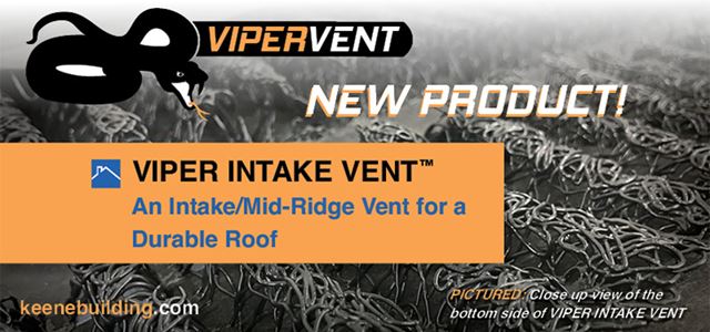 NEW PRODUCT VIPER INTAKE VENT COMPLETES ATTIC VENTILATION SYSTEM 